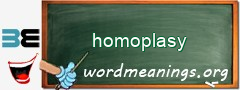 WordMeaning blackboard for homoplasy